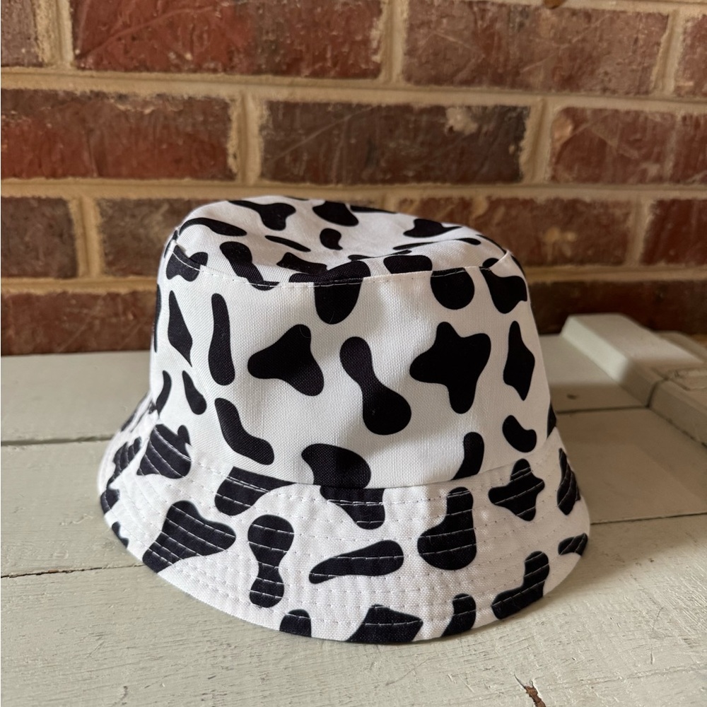 Black and White Cow Print Bucket Hat